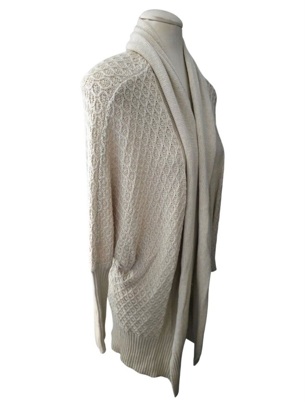 prAna Diamond Weave Sweater Duster Shawl Wrap Wool Blend Size Small Loungewear - Picture 5 of 8